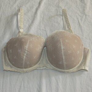 Le Mystere Ivory Lace Contour Cup T Shirt Nursing Maternity Bra sz 38DD/E